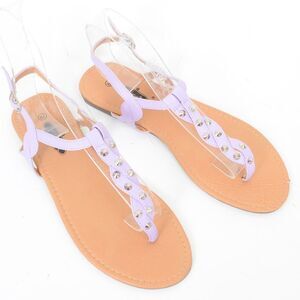 NEW Karyn's Collection Purple Spike Flip Flop Thong Sandals Size 8.5